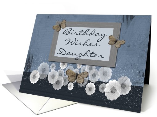 Daughter's Birthday, flowers & butterflies card (483352)