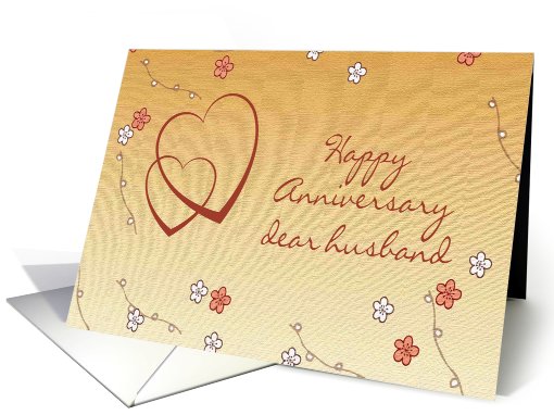 Anniversary for husband, two hearts card (486971)