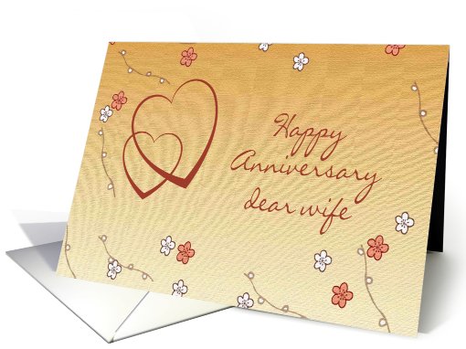 Anniversary for wife, two hearts card (486973)