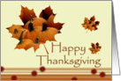 Thanksgiving Pumpkins in Leaves card