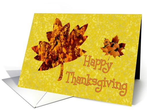 Happy Thanksgiving, Leaves & Pumpkins card (499776)