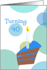 40th Birthday, Turning 40 card