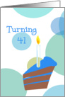 41st Birthday, Turning 41 card