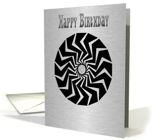 Birthday, black buzzsaw pattern card (536317)