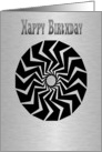 Birthday, black buzzsaw pattern card