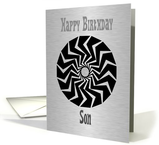 Birthday Son, black buzzsaw pattern card (536322)