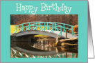 Birthday, arched bridge with reflection card