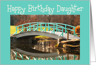Birthday Daughter, arched bridge with reflection card