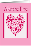 Valentine Time, hearts in heart card