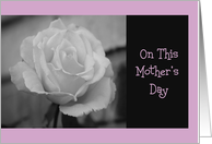 On Mother’s Day, black & white rose card