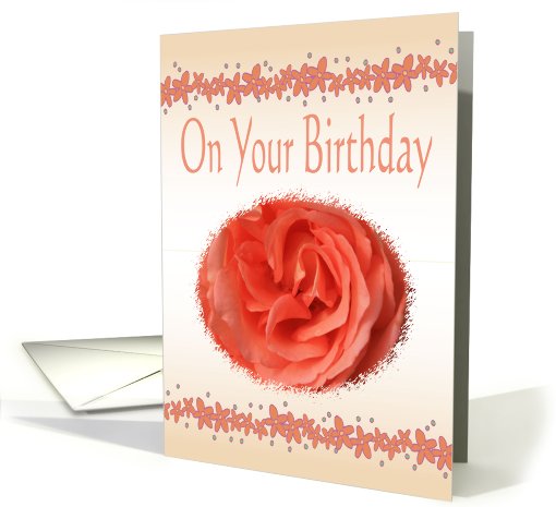 Birthday, peach rose card (560692)