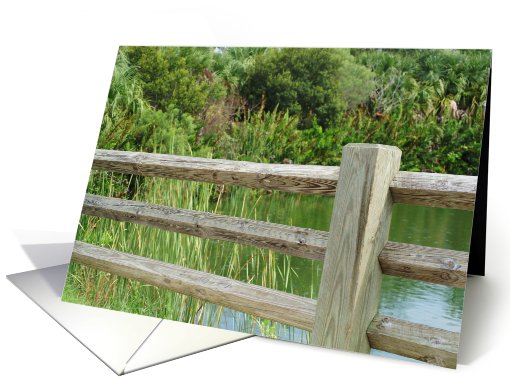 Scenic Lake View with Fence card (561451)