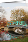 Bridge over still pond card