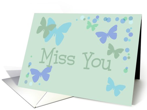 Miss you, pastel butterflies card (563772)