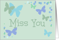 Miss you, pastel butterflies card