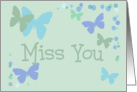 Miss you, pastel butterflies card