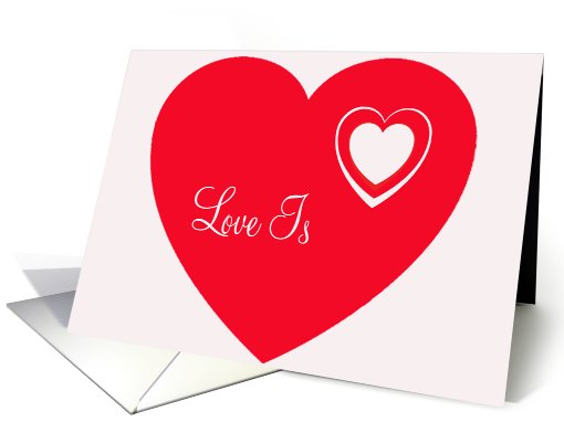 Love Is, big red heart, small hearts card (587928)
