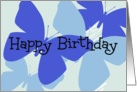 Happy Birthday, blue butterflies card