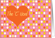 Cancer recovery, colorful dots & heart card