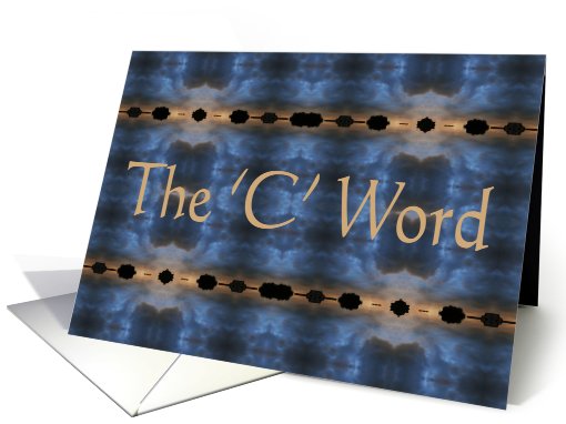 Cancer recovery, blue & brown fractal card (610641)