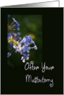 After Your Mastectomy, tiny purple blooms card