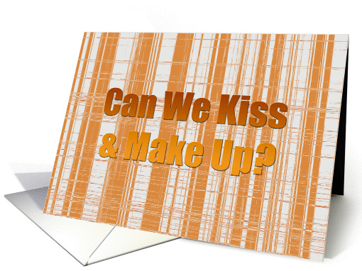 Can We Kiss and make Up? Orange and White Abstract Design card