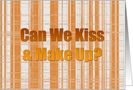 Can We Kiss and make Up? Orange and White Abstract Design card