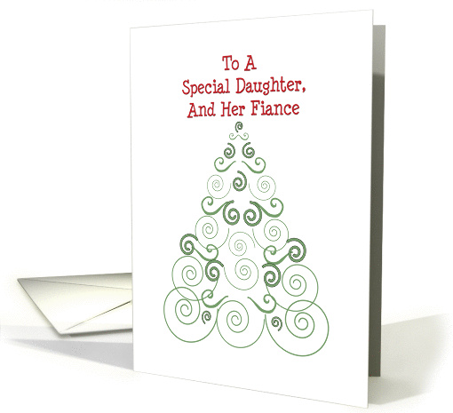 Christmas for Daughter & Fiance, beautiful tree of swirls card