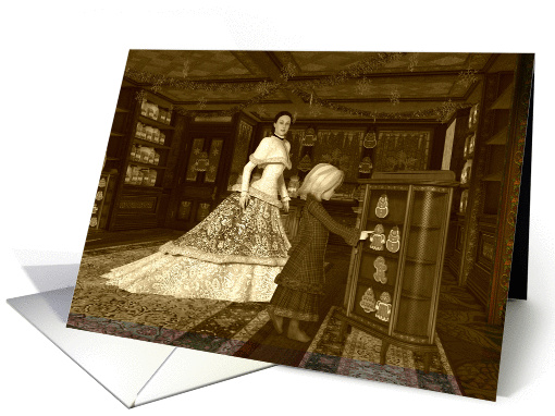 Vintage scene in a candy store. card (667033)