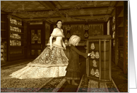 Vintage scene in a candy store. card