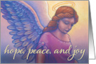 Hope Peace and Joy Christmas Angel card