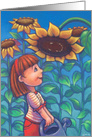 Blank/Any Occasion Sunflower Girl card