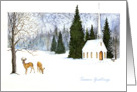 Deer and church card