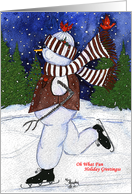 Skating Snowman card