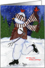 Skating Snowman card