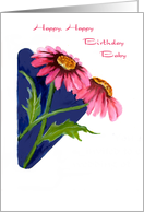 pink daisy birthday card