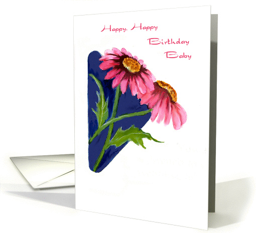 pink daisy birthday card (336855)