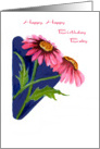 pink daisy birthday card