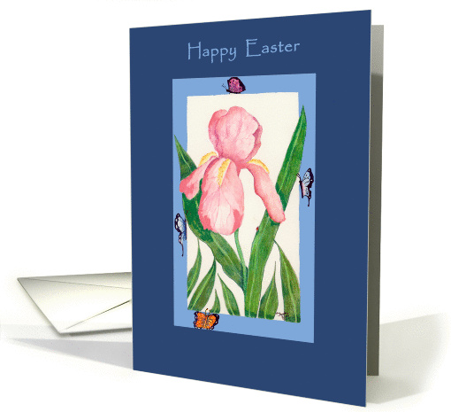 pink Iris easter card (387429)