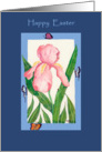 pink Iris easter card