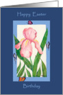 pink Iris easter birthday card