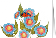 Posies and Barn Swallow card