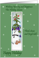 Happy Holidays, Snowman and Friends card