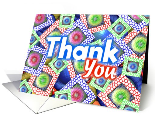 Thank You, Abstract colorful squares card (646900)