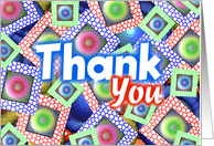 Thank You, Abstract colorful squares card