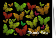 Thank You red and green butterflies card