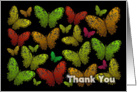 Thank You red and green butterflies card