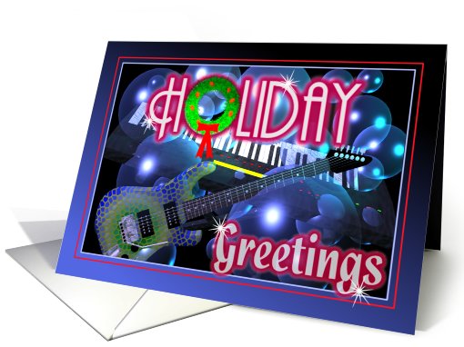Guitars and keyboards play holiday greetings card (672782)