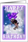 Fooball player rushes balloons and birthday wishes card