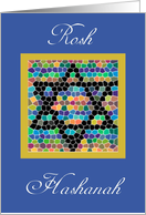 Rosh Hashanah-Star of David in colorful mosaic card